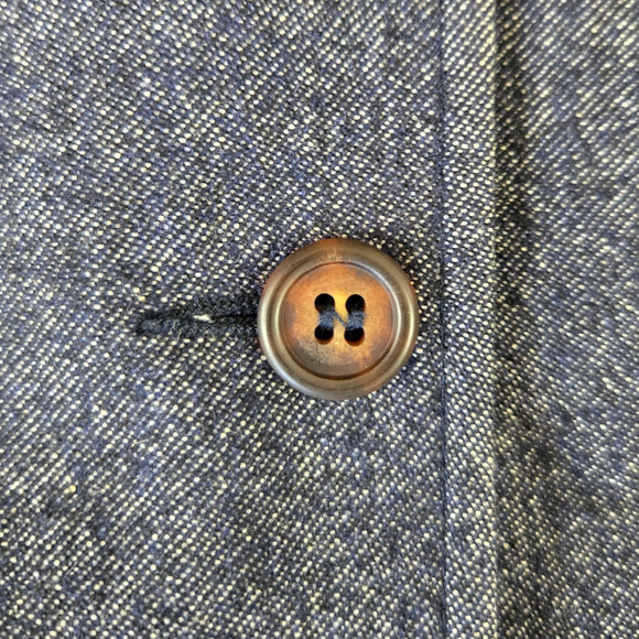 90s Vintage Michael Kors Navy Wool Blend Chambray Single Breasted Jacket Size 8 - Picture 6 of 10